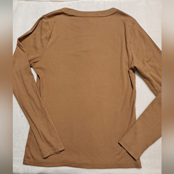 Banana Republic Camel Long Sleeve Ribbed Knit Top - Picture 3 of 5